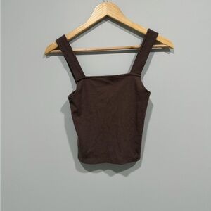 American Eagle Outfitters Dark Brown Ribbed Camisole